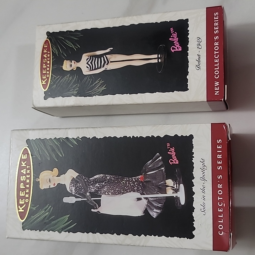 HALLMARK BARBIE ORNAMENTS VINTAGE 90's SET OF FOUR CHRISTMAS HOLIDAY BARBIECORE - Picture 13 of 15